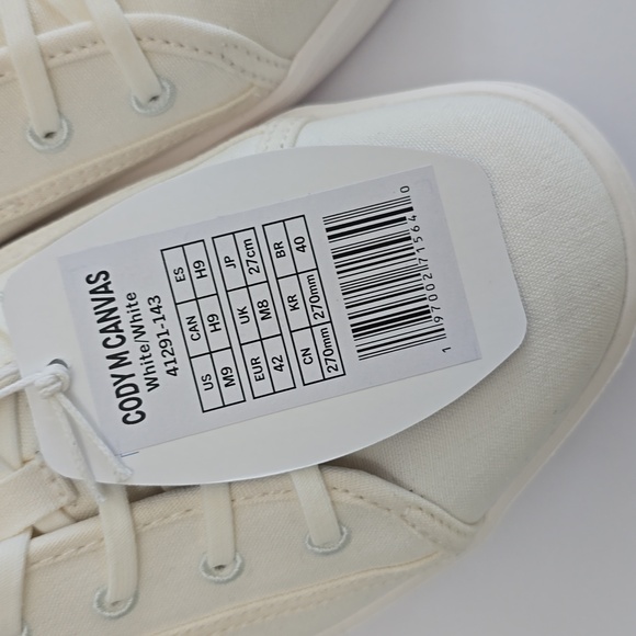 NWT Hey Dude Cody M Canvas White Lace Up Shoes Sneakers Size 9 - Picture 7 of 15